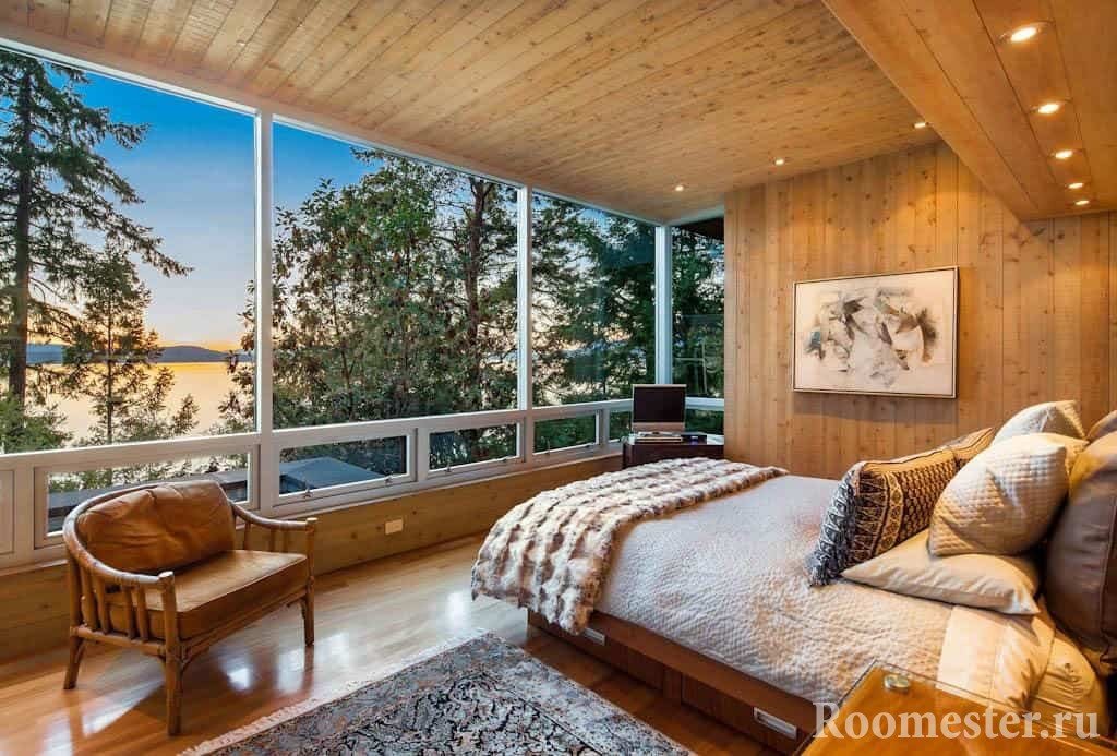 Spavaća soba u drvenoj kući