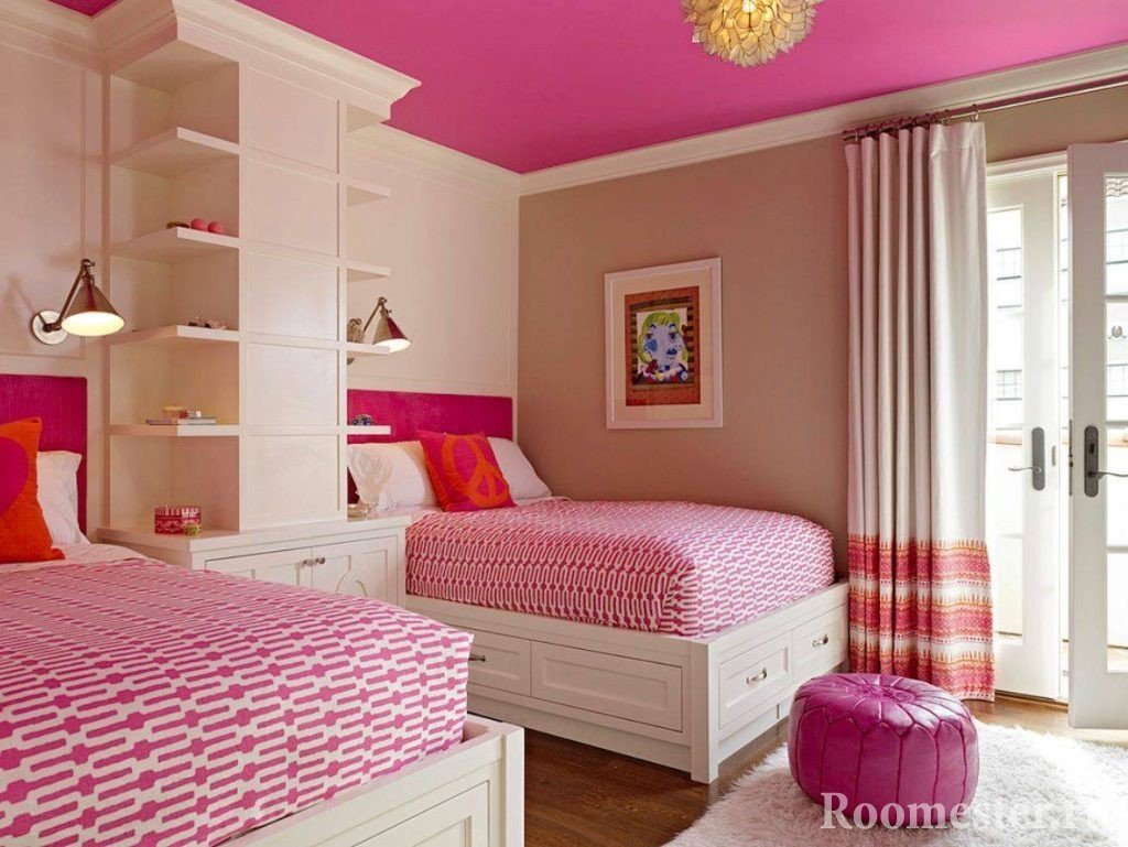 Dječja soba dizajna interijera za dvije djevojčice