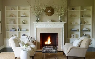 Salón interior con chimenea en la casa: soluciones interesantes y fotos