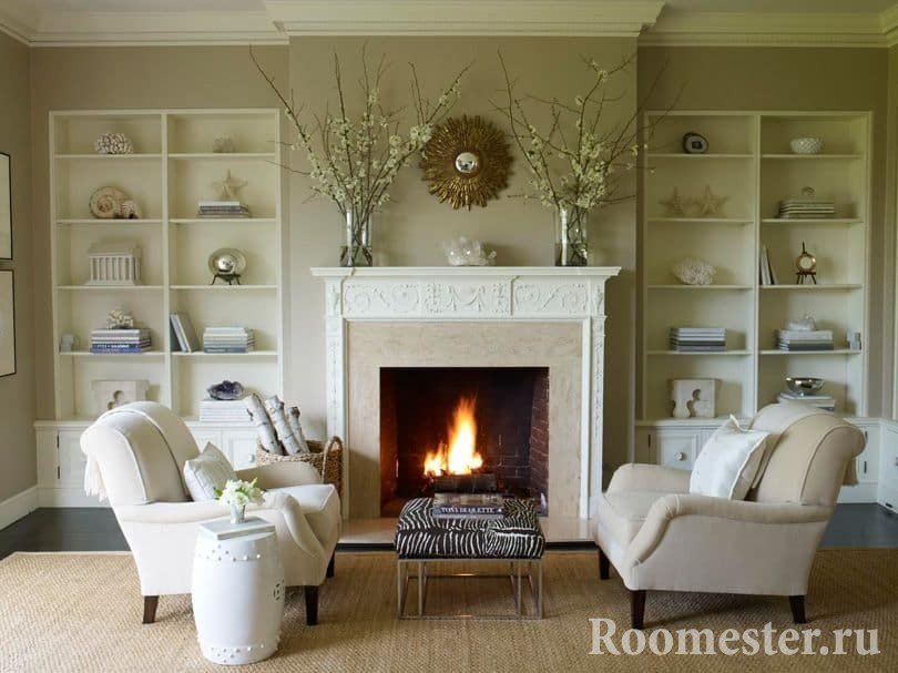 Dizajnirajte dnevni boravak sa kaminom u kući