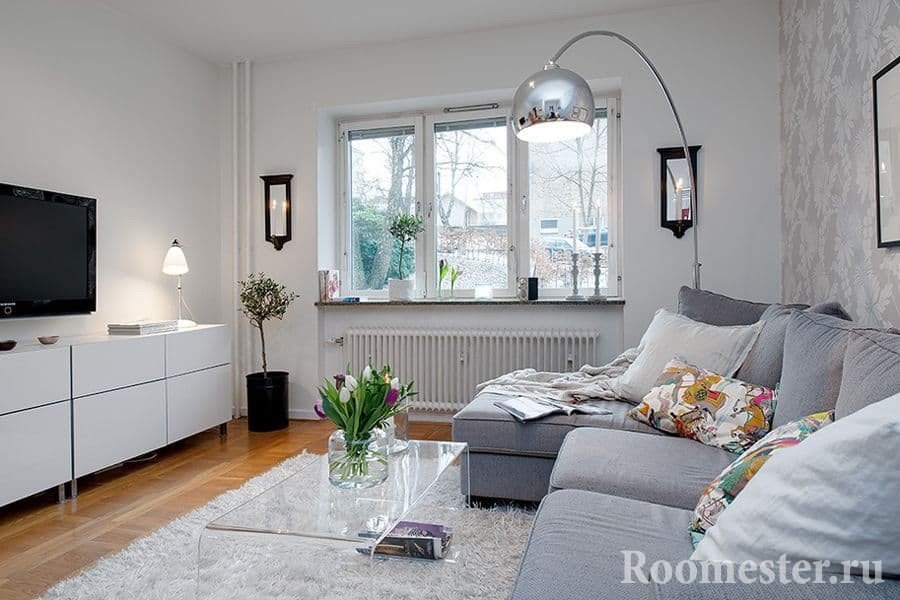 Dizajn dnevnog boravka u jednosobnoj Hruščovoj