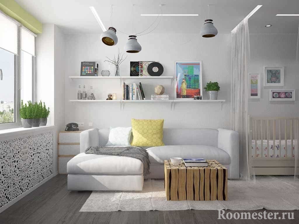 Dizajn jednosobnog stana za roditelje s bebom