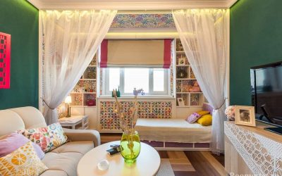 Diseño de una sala de estar y una guardería en una habitación: ejemplos del interior