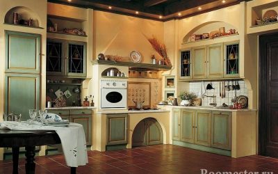 Diseño de cocina en estilo rústico - decoración interior con foto