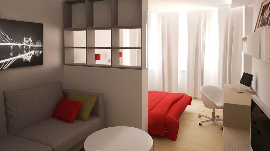 Dormitori i saló en una habitació