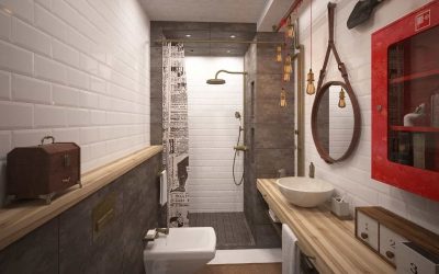 Diseño de baño estilo loft - fotos interiores