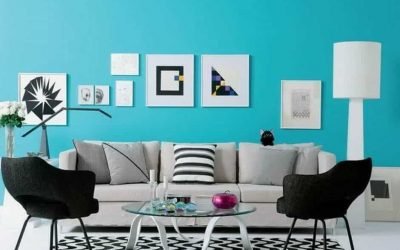 Color turquesa en el interior: combinación de fotos