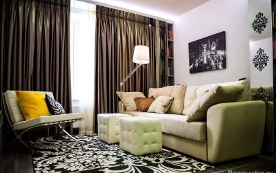 Diseño de sala de estar de 17 metros cuadrados - foto interior
