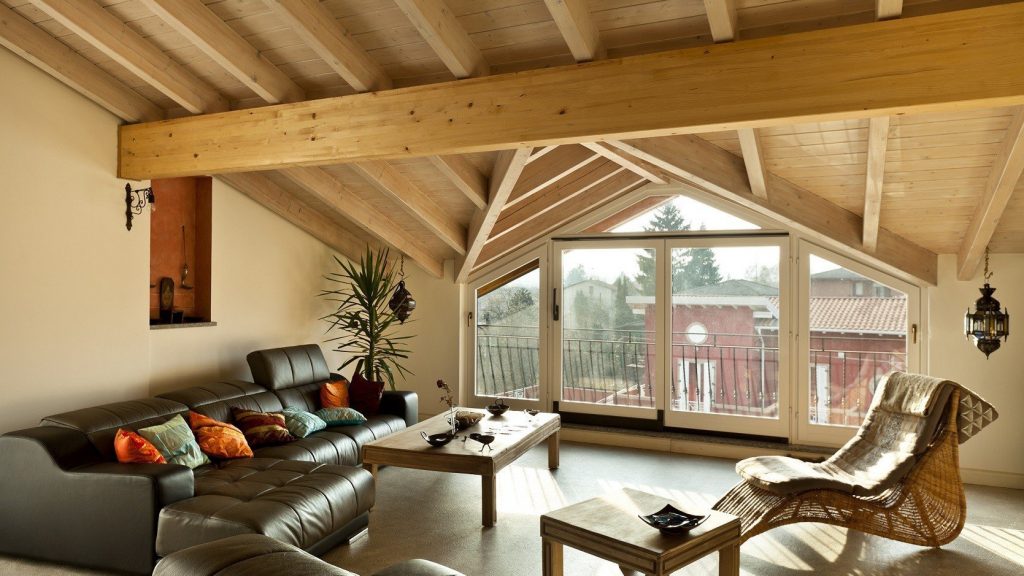 Interior d’una casa de fusta
