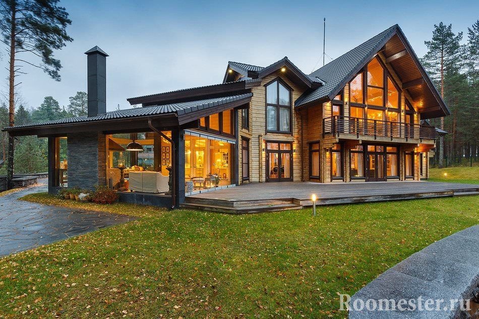 Unutrašnjost kuće od drveta