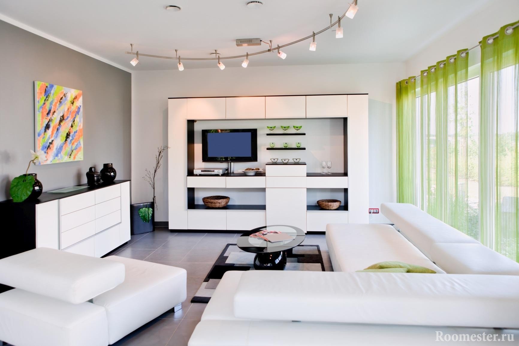 Sala de estar en blanco