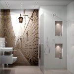 Usar papel tapiz fotográfico en el baño