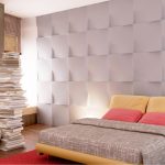 Diseño de un dormitorio con paneles 3D.