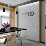 Paneles 3D en el comedor.