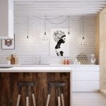 Cocina tipo loft sin armarios colgantes