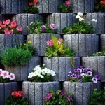Camas hechas de bloques de concreto