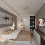 Armario corredizo con espejo para una habitación estrecha.