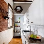 Estrecha cocina tipo loft