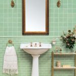 Decoración en un baño de menta