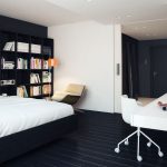 Dormitorio blanco y negro