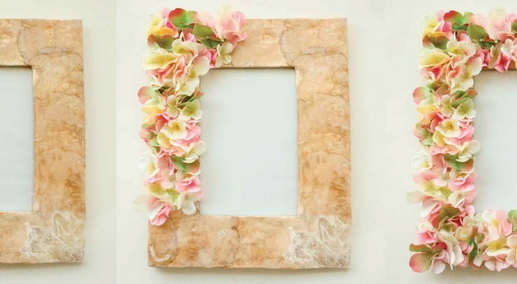 Fotoramme dekorert med blomster