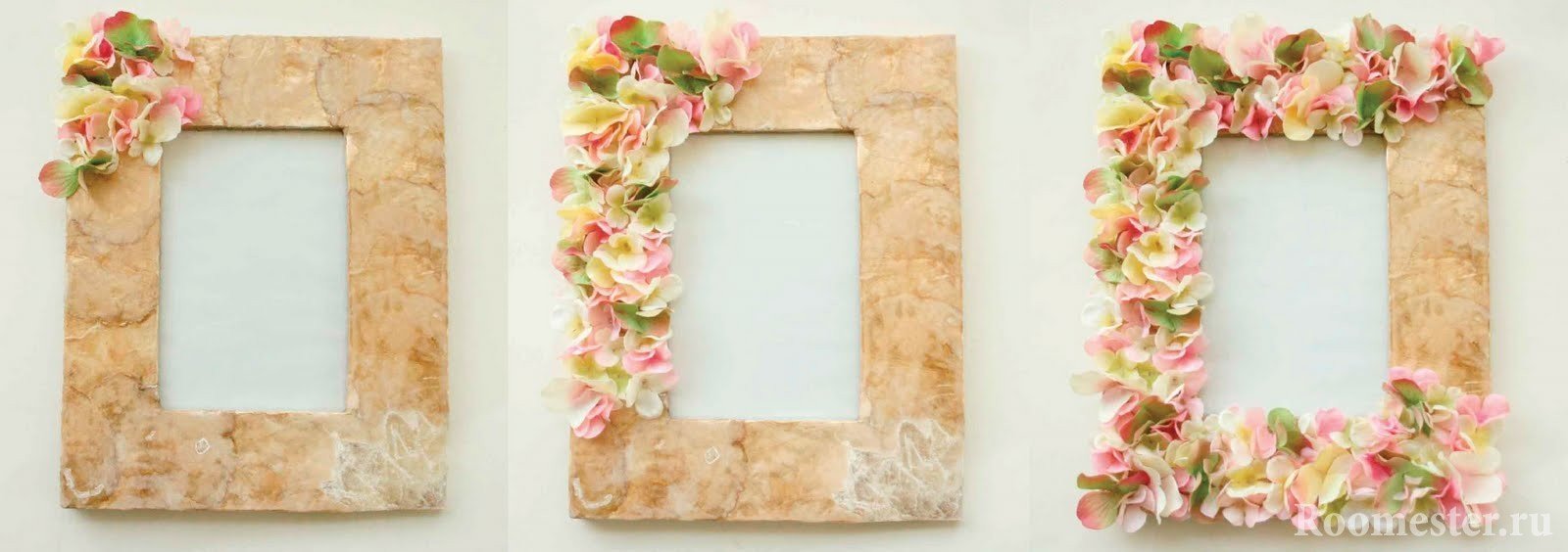 Fotoramme dekoreret med blomster