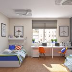 Dormir y lugares de trabajo para niños.