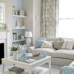 Interior en azul y blanco.