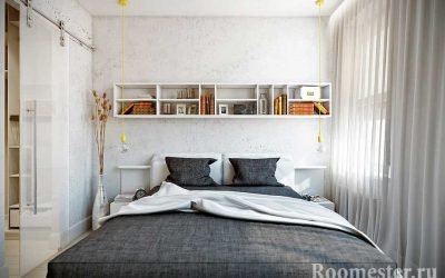 Diseño de dormitorio 10 sq. m - interior para un área pequeña