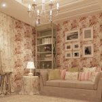 Papel pintado debajo del interior de shabby chic