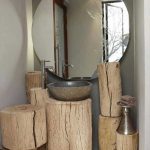 Soportes y estantes para el baño de troncos