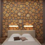Pared en el dormitorio de madera
