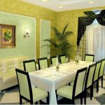 Comedor con interior verde claro.