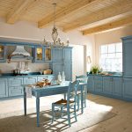 Muebles azules en la cocina