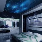 Cielo estrellado en el dormitorio en el techo