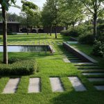 Jardín con senderos interesantes.