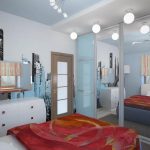 Mueble espejo frente a la cama