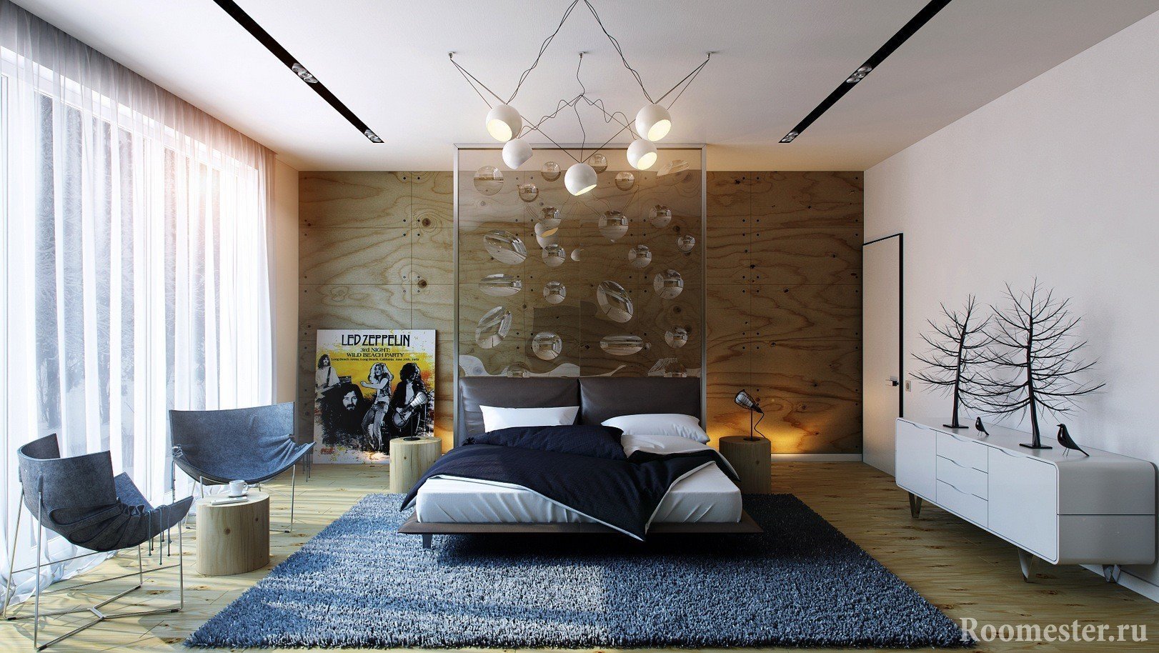 Moderna unutarnja dekoracija spavaće sobe