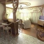 Habitación con patrones tallados