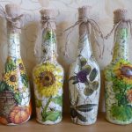 Girasoles en botellas