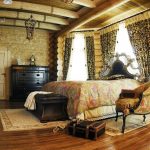 Dormitorio con un interior elegante.