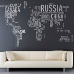 Fotomural con mapa mundial de nombres de países