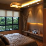 Muebles retroiluminados en el dormitorio.