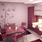 Interior de cocina morado