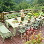 Muebles de pistacho en la terraza