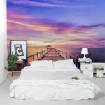 Hermosa vista en la pared del dormitorio