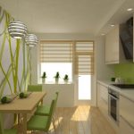 Cocina con interior blanco pistacho