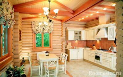 Diseño de cocina en una casa de madera: 60 ejemplos del interior de la foto
