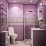 Interior de baño morado