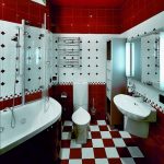 Piso de ajedrez en el baño